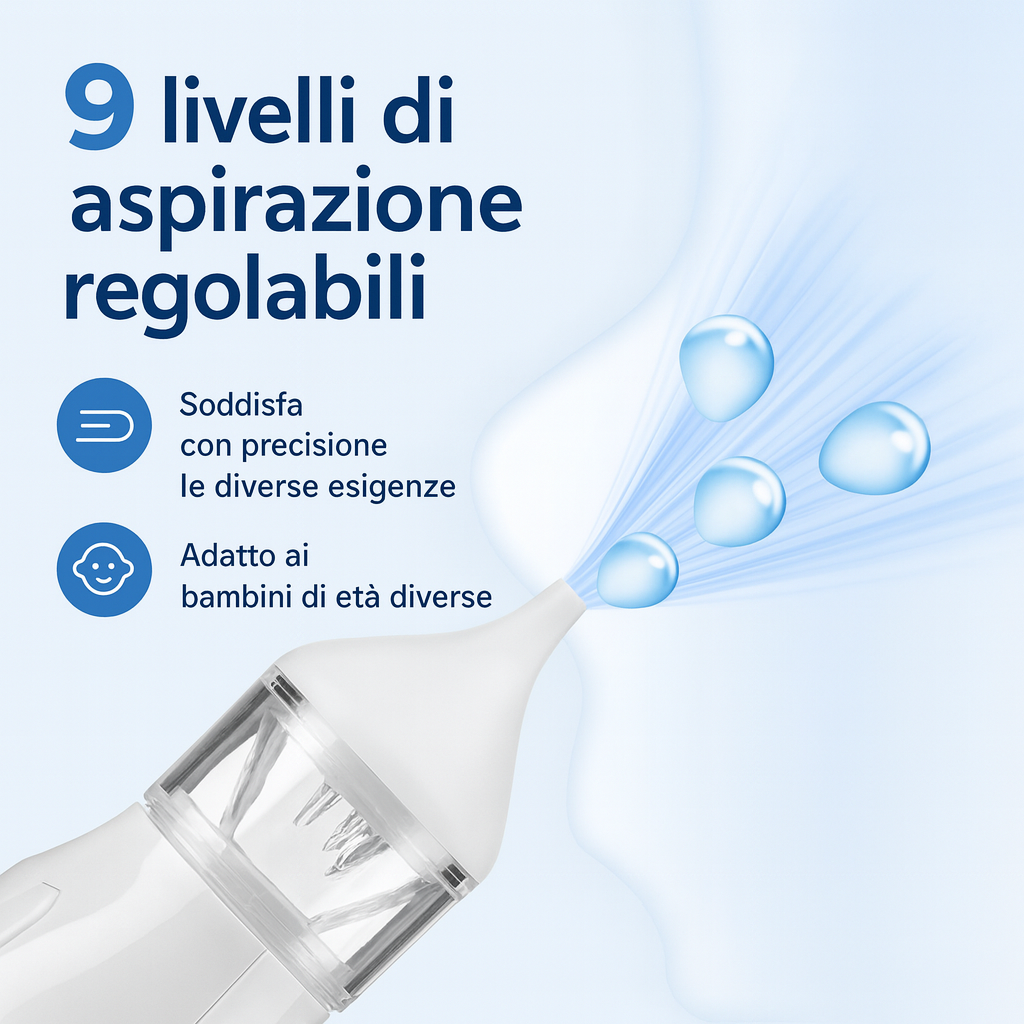 BabyCare™ – Aspiratore Nasale Elettrico (9 Livelli Regolabili)